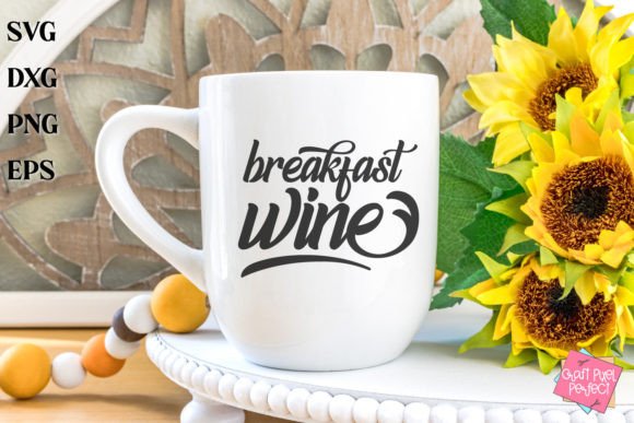 Breakfast Wine Mug Svg for Embroidery Projects