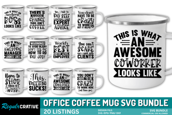 Funny Office Coffee Mug SVG Bundle Review